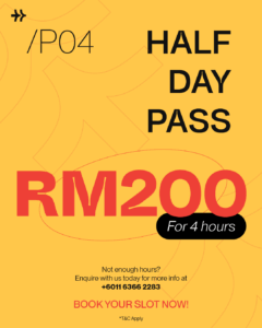 Half Day Pass Promo - RM200 foFramm Studio Promotion Poster RM200 half day passr 4 hours