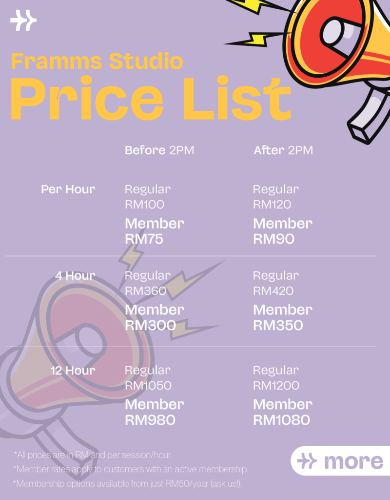 Framm Studio Pricing Poster 2026